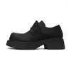 Casual Shoes Original Design Classic Business Scrub Leather Black Lace-Up Men Hombre Daily Dress Höjd Ökande lyx