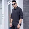 Camicie elasticizzate solide per uomo Nyl Spandex Lg Sleeve Dr Shirt Uomo Regular Fit 9XL 10XL con Soft Easycare Formal Top 33xP #