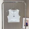 Original Designer Brand Summer Women's Sexy Tanks Tops Knit Embroidery Tees Fashion Threaded Cotton Navel Camisole Tops Slip Dress Sleeveless T-shirt Vest Camis