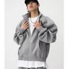 2024 Spring Autumn Korean Mens Tracksuit Prostota Sports Unisex Suit Solid Stand Trendy Top+Casual Frespants 2-PCS Zestaw M97i#