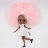 Buzlu dbs blyth bebek 16 bjd ob24 eklem vücut pembe saç afro 30cm çıplak bebek beyaz cilt süper siyah anime kızlar hediye 240313