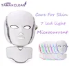 LM001 MOQ 1 pc 7 LED lights Pon Therapy Beauty PDT Machine Skin Rejuvenation LED Facial Neck Mask With Microcurrent For skin wh2115980