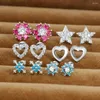 Stud Earrings 2pcs Stainless Steel Star Heart Zircon For Women Small Tragus Cartilage Unisex Earring Piercing Jewelry