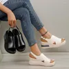 Sandali con plateau tacchi alti zeppe da donna scarpe moda estate spiaggia pantofole da passeggio 2024 pompe casual zapatos femminili diapositive