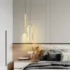 Modern Luster Minimalist LED Chandelier Pendant Lights Nordic Bedroom Sidside Long Line Light Suspensions Luminaire Home Decor 240327