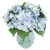 Dekorativa blommor Artificial Silk 7 Big Head Hydrangea Bouquet for Wedding Room Home El Party Decoration and Holiday Gift Blue