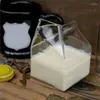 Wine Glasses 1Pc Milk Cup Half Pint Carton Style Creative Mini Creamer Jug Glass Mug Cow Udder 2024