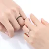 Anillo de pareja de diamantes de plata pura minimalista tendencia de amor distante edición de diseño de enfoque pequeño regalo para novia Eh9g