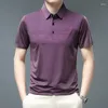 Polos pour hommes T-shirt d'été à manches courtes Polo à revers d'âge moyen Business Casual Loose Plus Size Vêtements