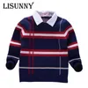 Shirt Collar Boy Sweaters Baby Stripe Classic Plaid Pullover Knit Kids Clothes Autumn Winter Children Sweater 2T-8T 240326