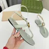 Flat sandals rhinestone pin toe lace decorative ankle band luxury designer dress shoe fashion factory quality womens casual beach shoes printing Flip flop