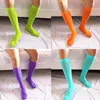 Men's Socks 1 Pair Knee High For Men Solid Color Ultrathin Seamless Tube Black White Medium Stockings Breathable Sport