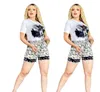 Designer Tracksuits Women Two Piece Set Fashion Royal Print Outfits Casual Baroque T Shirt Short Sportswear Jogger Sport Sport Free Frakt