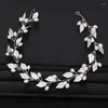 Haarspangen Goldfarbe Blatt Stirnband Haarband Perle Tiara für Frauen Braut Hochzeit Zubehör Schmuck Band Geschenk