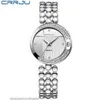CRRJU New Fashion Womens Wrist Watches with Diamond Golden Watchband Top Luxury Brand Ladies Jewelry Bracelet Clock Female