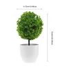 Fiori decorativi Palla artificiale Topiaria Albero di bosso Palle finte in vaso Decorazione bonsai Vaso verde Alberi finti verdi all'aperto Plastica