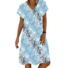 Temu Spring/Summer Nowa luźna abstrakcyjna sukienka z nadrukiem 884986