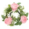 Decorative Flowers Wreath Rings For Pillars Sprung Artificial Leaf Flower Wreaths Silk Tabletop Centerpieces Tables Decor