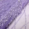 Tissu de luxe en dentelle 3D, longueur 5 Yards, Tulle perlé à la main, paillettes brodées, africain nigérian pour la couture, dubaï, 240320