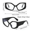 Solglasögon överdimensionerade kattögonblå ljusglasögon färgglada polygon oregelbundna klara glasögon för kvinnor män