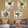 Wallpapers 4 pcs adesivo de parede adesivos de planta floral decalque sala de estar decoração estilo ocidental para casa pegajoso