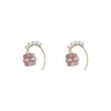 Boucles d'oreilles créoles élégantes avec perles violettes, Design d'intérêt particulier, lumière Unique, luxe de haute qualité pour femmes
