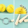 Keychains 12Pcs Wooden Baseball Bat With For MINI Keychain Softball Keyring Team Gifts