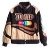 embroidery Patch M Jacket Women Men Harajuku Hip Hop Short College Coat Couple Spring Causal Slim Varsity Jackets Streetwear f8AD#