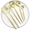 3648Pcs Rainbow Dinnerware Set Knife Fork Spoon Flatware 304 Stainless Steel Tableware Silverware Matte Kitchen Cutlery 240318