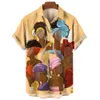 Винтажная мужская рубашка с 3d принтом Umbanda Street Designer с короткими рукавами Fi Мужская одежда Топы Свободные рубашки и блузки больших размеров b4uQ#