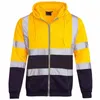 Homens Workwear Alta Visibilidade Jaqueta de Trabalho Casaco Mens Reflexivo Segurança Moletom Com Capuz Casaco Wrok Roupas Jaquetas de Inverno Y7fZ #