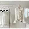 Dames blouses witte shirts en Y2k jaren 90 vintage Koreaanse harajuku jaren 2000 elegant chiffon shirt met lange mouwen topkleding herfst 2024