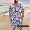 Männer Hemd Set Sommer 2 Stück Sets Für Männer Kurzarm Casual Hemd Shorts Übergroßen Strand männer Streetwear Hawaiian hemd Anzüge s5Js #