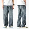 breda ben jeans män baggy byxor sommar rakt klippt löst retro blå denim byxor streetwear fi fickor vintage man kläder r7f4#