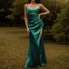 Casual Dresses Women Sexy Satin Corset Maxi Dress Silky Strap Push Up Fishbone Ruched Evening Party Long Elegant