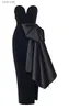 Abiti sexy urbani SUMNUS Velluto nero Sweetheart Evening Party Modest Big Bow senza spalline Side Split Semplice abito da ballo Abiti eleganti Outfit yq240327