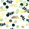 Decoração de festa decorações de confetes de aniversário decoração de mesa feliz conjunto colorido para homens verdes