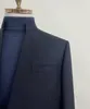 Nova Marinha Azul Homens Terno Set Stand-Up Collar Blazer Define Casamento Formal Noivo Dr Elegante Terno de Cavalheiro 2 Peça Calças Jaqueta F2Dq #