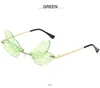Новые солнцезащитные очки для бабочек модные металлические безрамные мужчины Женщины Дизайнер 7 Цветов Классические Универсальные Уличные Женщины Солнцезащитные очки 10 шт.