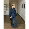 Jaquetas femininas mulheres com capuz tops primavera outono 2024 moda vintage arco denim camisa casaco estilo simples jaqueta meninas