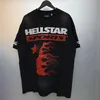 Camiseta vintage hellstar diseñador camisetas para hombres camiseta gráfica ropa de tee ropa hipster lavada graffiti cracking patrón geométrico camisa estrella