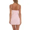 Casual Jurken Dames Mini Bodycon Jurk Effen Kleur V-hals Franjes Mouwloos Cami Zomer Backless Party