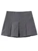 TRAF Mode Dames Hoge Taille Shorts Rokken Geplooide Rok Shorts Vrouwen Gestreepte Bermuda Vrouw Casual Mini Shorts 240325