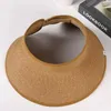 Basker Stowable Straw Hat Packable Sun Breattable Wide Brim For Summer Vacation Justerbar Anti-UV Beach Cap Men