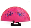 Decorative Figurines 60Pcs Random Color European Style Hand-Painted Flower Designs Spanish Wood Fan Chinese Handicraft