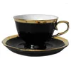 Teaware Sets Light Luxury Ceramic Nordic Coffee Cup And Saucer Gold-plated Simple Fashionable Home Internet Celebrity Tea