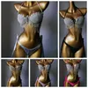 Designer Luxury Bikinis Swimwear Girls Rhinestone Shiny Dance Wear Performance Stripper Outfit Mermaid Bikini