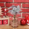 Decorative Flowers Christmas Glitter Artificial Clip Set Simulation Hollow Out For Tree Wedding Wreath Garland Decor