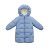 Down 2024 Çocuk Kış Ceket Bebek Kız Parka Kids Sıcak Dış Giyim Kapüşonlu Snowsuit Palto Boy Kıyafetler Kıyafetler yürümeye başlayan çocuk