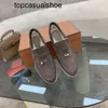 Loro piano lp lorospianasl mode-winter vrouwen schoenen metaal decor ondiepe topkwaliteit wollen laarzen warme slip-on natuurlijke harige schoenen ontwerper gezellige ronde teen walk schoenen